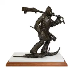 Hollis Williford, The Trapper, bronze with brown patina