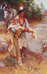 Keeper of the Medicine Bundle by Roy Andersen, oil on canvas, offered Apr 2024