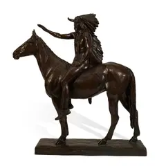 Cyrus Edwin Dallin, Medicine Man, bronze with brown patina