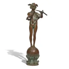 Frederick William MacMonnies, Pan of Rohallion, bronze with brownish green patina