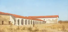 Jessie S. Kirk, Mission San Juan Bautista, oil on board
