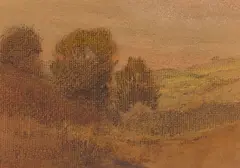Trees in a Landscape by Percy Gray, mixed media on paper, sold Aug 2024
