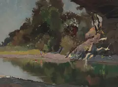 Richard Langtry Partington, Boulder Creek (Santa Cruz Mountains, California), oil on canvas laid to board