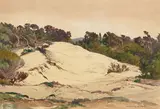 Sydney Janis Yard, Dunes, watercolor on paper