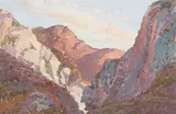 Albert Thomas Derome, Gaviota Pass (Looking into the Pass from the Ocean Side), 1917, watercolor on paper