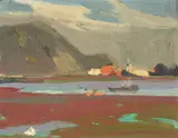 George Kennedy Brandriff, Estuary (Port Hueneme, California), oil on canvasboard