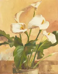 Charles A. Fries, Calla Lilies, oil on canvas