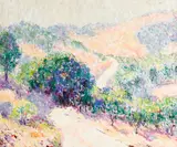William Clapp, Hot Summer Slopes, oil on Masonite