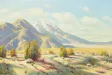 Paul Grimm, Desert Landscape, oil on canvas
