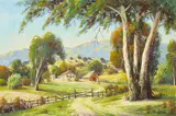 Paul Grimm, Peaceful Vista, oil on canvasboard