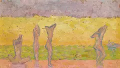 Morgan Russell, Bathers, circa 1908, oil on board