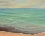 Ruth Armer, Seascape, oil on canvas laid to board