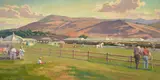 Alexey Steele, Grand Prix Horse Show (The Oaks, San Juan Capistrano), oil on canvas