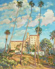 Neill Slaughter, Pasadena Palms, oil on canvas
