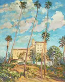 Neill Slaughter, Pasadena Palms, oil on canvas