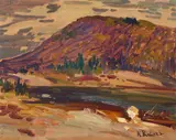 René Jean Richard, Paysage Grand Nord Canadian, circa 1959, oil on Masonite