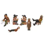 Andy Anderson, Folk Figures (a group of six), carved and painted wood