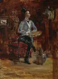 Henri de Toulouse-Lautrec, Princeteau dans son atelier, 1881, oil on canvas