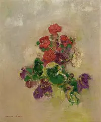 Odilon Redon, Fleurs sans vase, oil on canvas