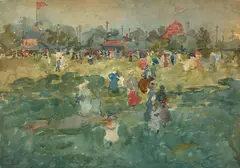 Maurice Brazil Prendergast, Franklin Park, Boston, watercolor and pencil on paper laid down on paper