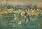 Maurice Brazil Prendergast, Franklin Park, Boston, watercolor and pencil on paper laid down on paper