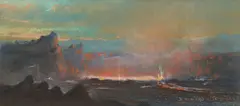 Crater by D. Howard Hitchcock, oil pastel on illustration board, sold Aug 2024