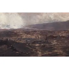 Exploring the Lava Beds by Jules Tavernier, circa 1885, oil on board, sold Aug 2024
