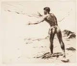 John Melville Kelly, Throw Net, Hawaii, c. 1928, Etching and drypoint on J. Whatman paper