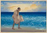 Charles William Bartlett, Hawaiian Fisherman, c. 1919, color woodcut on Japan paper