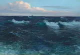 Lionel Walden, Two Ships on the Horizon, oil on canvas