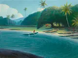 D. Howard Hitchcock, Fishing Fleet on the Beach at Hōnaunau, Kona, Hawaiʻi