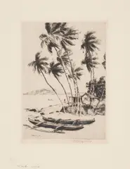 Huc-Mazelet Luquiens, Trade Winds, 1931, Etching on wove paper with unidentified watermark