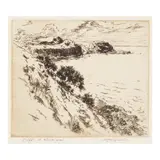 Huc-Mazelet Luquiens, Cliffs at Kalihiwai, c.1920, Etching on wove paper