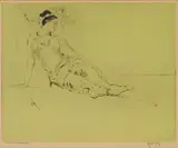 John Melville Kelly, Nanea,, Drypoint over yellow-green aquatint tone plate on wove paper