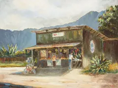 Dolores, A Roadside Market, oil on canvas