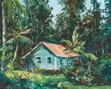 Beverly Fettig, Farm, Sugar Cane Mill, and Coastal Views (a group of seven), two oil on canvasboard; five oil on canvas