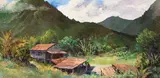 Sam A. Roberts, View of a Hawaiian Plantation, 1968, oil on canvas