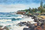 Hajime Okuda, Kailua Kona, circa 1962, oil on canvas