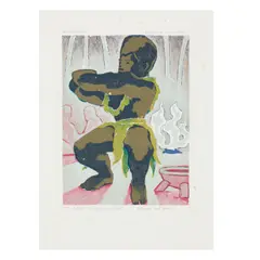Fiji Kawa Ceremony, n.d. by Jean Charlot, Lithograph in colors on wove paper with Standard's Permaille watermark, sold Aug 2024