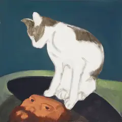 Pegge Hopper, Rat Boy + Friend, acrylic on canvas