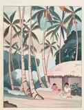 Shirley Ximena Hopper Russell, The Hatmakers, 1935, Woodblock in colors on laid paper