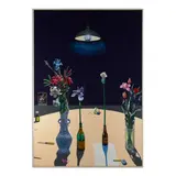 Paul Wonner, 'Dutch' Still Life with Flowers and a Box of Tacks Under a Light, 1983, acrylic on canvas