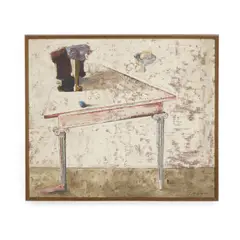 Morris Graves, Still Life on Table, circa 1950, tempera on canvas on Masonite