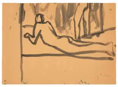 David Park, Untitled (Woman), circa 1955-59, ink and wash on paper