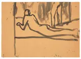 David Park, Untitled (Woman), circa 1955-59, ink and wash on paper