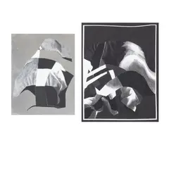 Mitzi Pederson, Group of two works on paper, 2006, acrylic, glitter and glue on photopaper