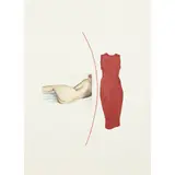 Judith Shea, Red Curve, 1991, casein, colored pencil and graphite on paper