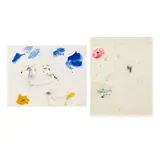 Raymond Saunders, Group of two works on paper, circa 1985/1987, acrylic and graphite on paper