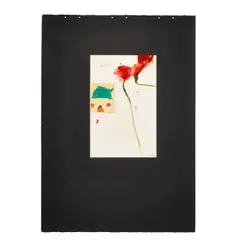 Raymond Saunders, Untitled (Red Flower), 1985, paper collage with watercolor, crayon and graphite on printed paper