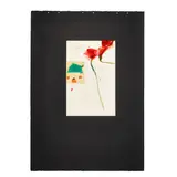 Raymond Saunders, Untitled (Red Flower), 1985, paper collage with watercolor, crayon and graphite on printed paper